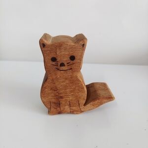 Vintage Figural Wood Cat